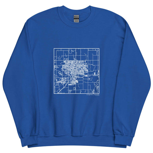 Longmont Colorado  Map Unisex Crewneck Sweater with City inscription in Royal Blue