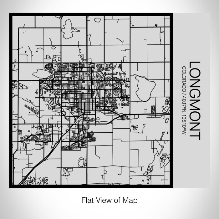 Rendered View of Longmont Colorado Map on 17oz Stainless Steel Insulated Tumbler in Tactile Lines with Succulent in Background