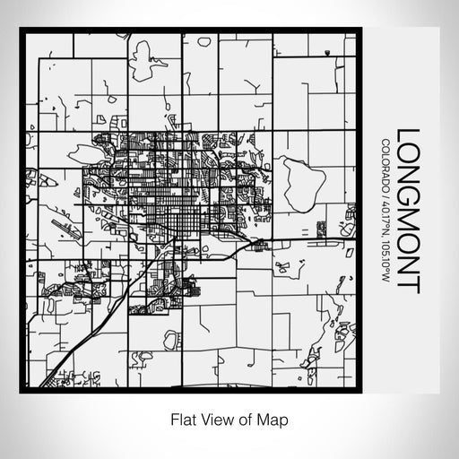 Rendered View of Longmont Colorado Map on 17oz Stainless Steel Insulated Tumbler in Matte White with Tactile Lines