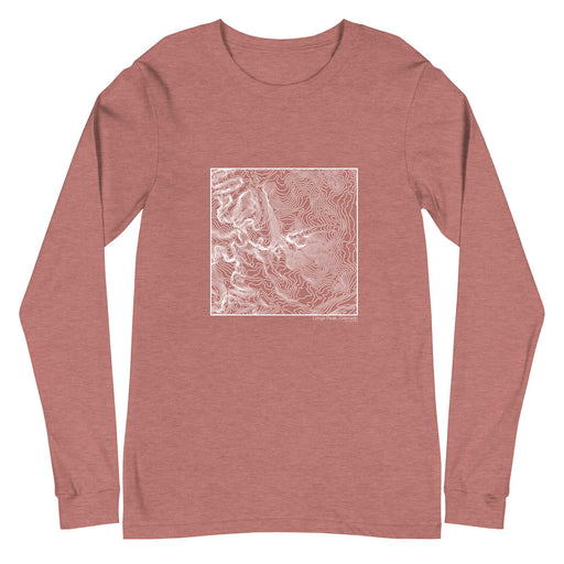 Longs Peak Colorado Topographic  Map Unisex Long-Sleeve T-shirt with City inscription in Heather Mauve