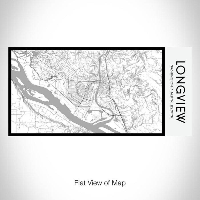 Rendered View of Longview Washington Map on 17oz Stainless Steel Insulated Bottle with printed classic style map