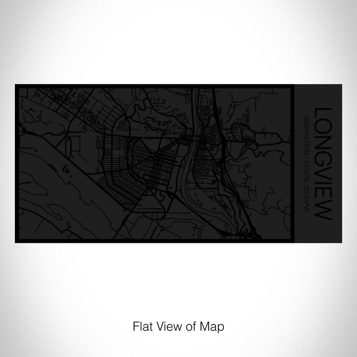Rendered View of Longview Washington Map on 17oz Stainless Steel Insulated Cola Bottle in Stainless in Matte Black