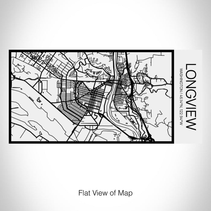 Rendered View of Longview Washington Map on 17oz Stainless Steel Insulated Cola Bottle in Stainless in Matte White