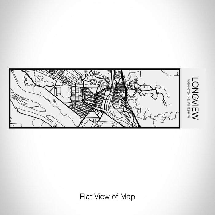 Rendered View of Longview Washington Map on 10oz Stainless Steel Insulated Cup in Matte White with Sliding Lid