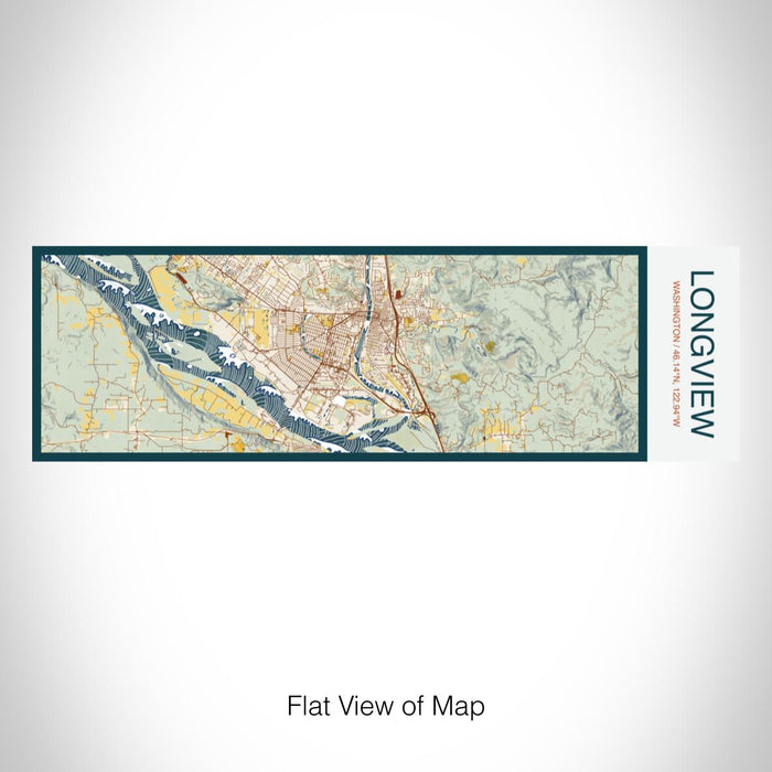Rendered View of Longview Washington Map on 10oz Stainless Steel Insulated Cup in Woodblock with Sliding Lid