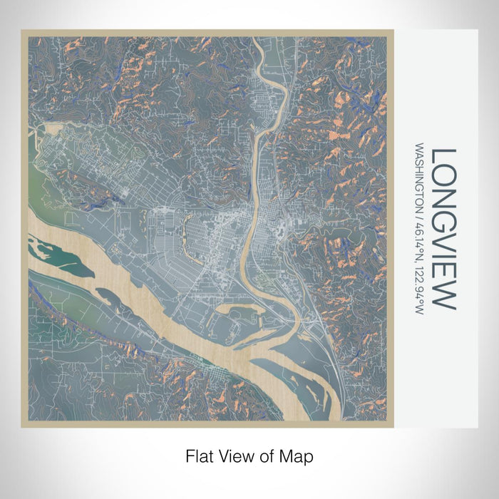 Rendered View of Longview Washington Map on 17oz Stainless Steel Insulated Tumbler in Afternoon Map Style