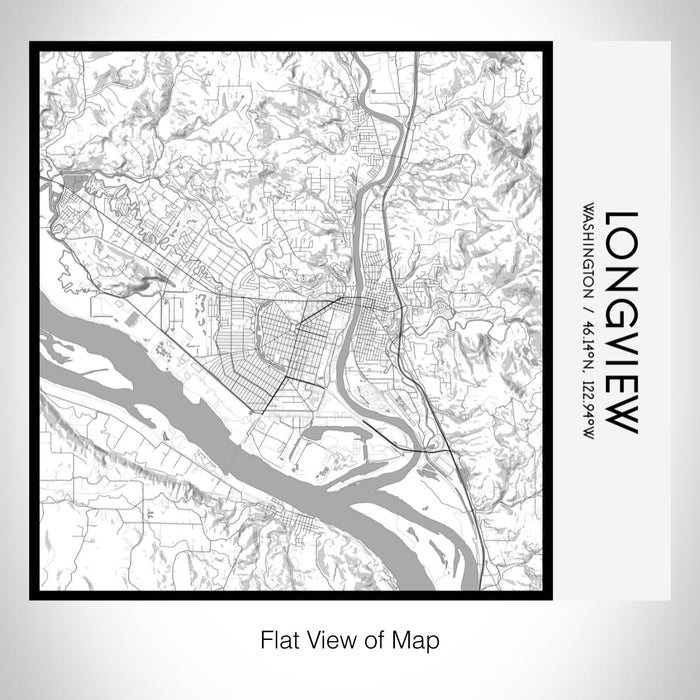 Rendered View of Longview Washington Map on 17oz Stainless Steel Insulated Tumbler in Classic Map Style