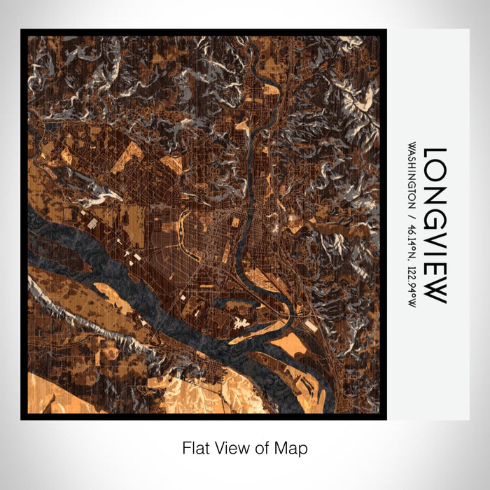 Rendered View of Longview Washington Map on 17oz Stainless Steel Insulated Tumbler in Ember Map Style