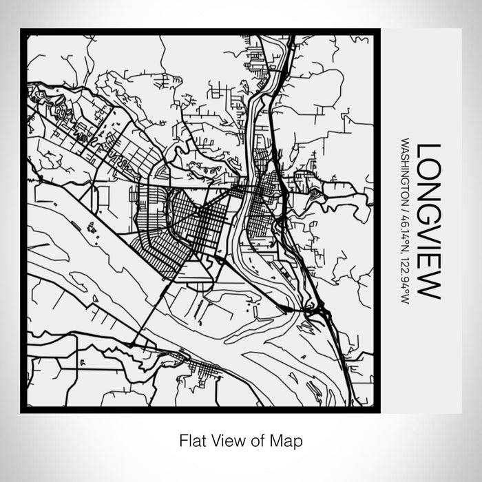 Rendered View of Longview Washington Map on 17oz Stainless Steel Insulated Tumbler in Matte White with Tactile Lines