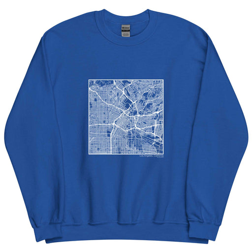 Los Angeles California  Map Unisex Crewneck Sweater with City inscription in Royal Blue