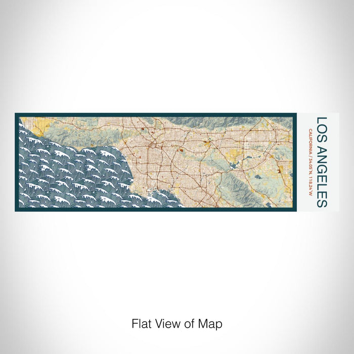 Rendered View of Los Angeles California Map on 10oz Stainless Steel Insulated Cup in Woodblock with Sliding Lid