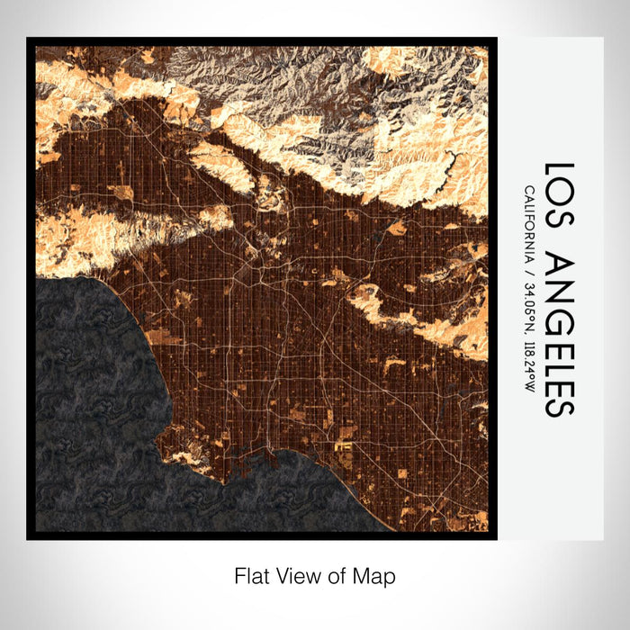 Rendered View of Los Angeles California Map on 17oz Stainless Steel Insulated Tumbler in Ember Map Style