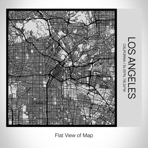 Rendered View of Los Angeles California Map on 17oz Stainless Steel Insulated Tumbler in Tactile Lines with Succulent in Background