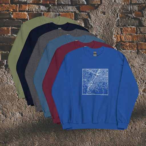 Los Gatos California  Map Unisex Crewneck Sweaters in Multiple Colors