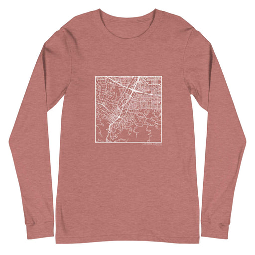 Los Gatos California  Map Unisex Long-Sleeve T-shirt with City inscription in Heather Mauve