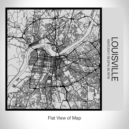 Rendered View of Louisville Kentucky Map on 17oz Stainless Steel Insulated Tumbler in Tactile Lines with Succulent in Background