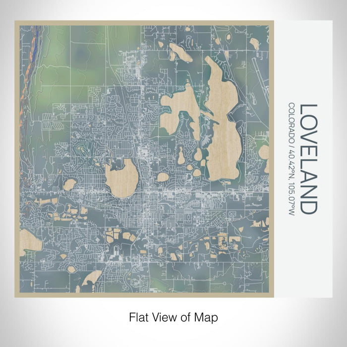 Rendered View of Loveland Colorado Map on 17oz Stainless Steel Insulated Tumbler in Afternoon Map Style