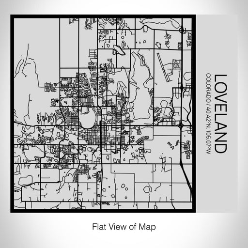 Rendered View of Loveland Colorado Map on 17oz Stainless Steel Insulated Tumbler in Tactile Lines with Succulent in Background