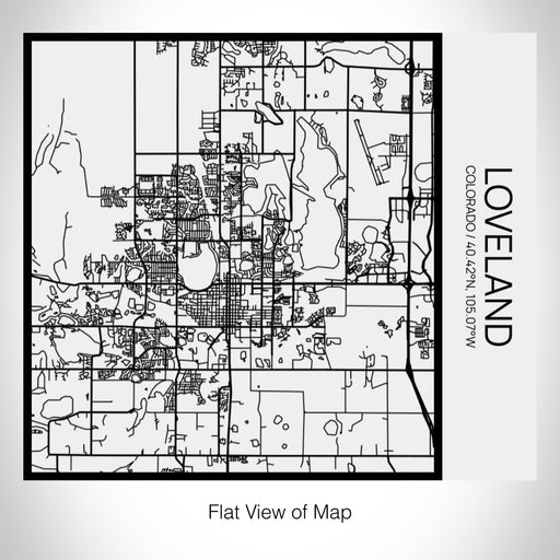 Rendered View of Loveland Colorado Map on 17oz Stainless Steel Insulated Tumbler in Matte White with Tactile Lines