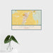 16x24 Lovelock Nevada Map Print Landscape Orientation in Woodblock Style With Tropical Plant Leaves in Water
