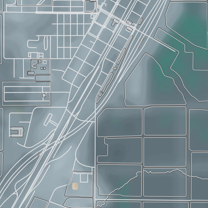 Lovelock Nevada Map Print in Afternoon Style Zoomed In Close Up Showing Details