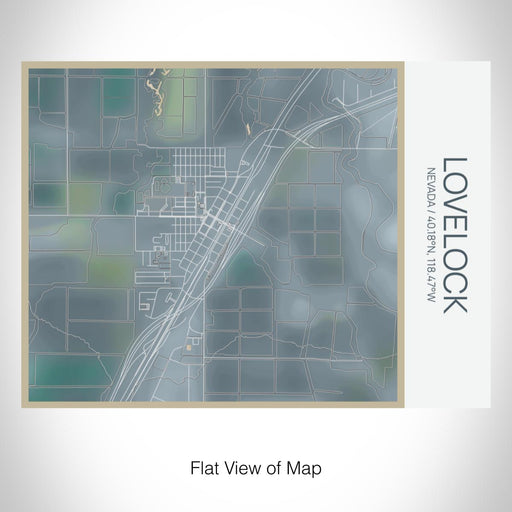 Rendered View of Lovelock Nevada Map on 20oz Stainless Steel Insulated Bottle with Bamboo Top with printed afternoon style map