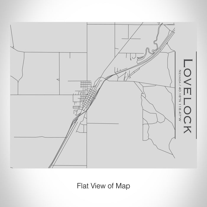 Rendered View of Lovelock Nevada Map on 20oz Stainless Steel Insulated Bottle with Bamboo Top