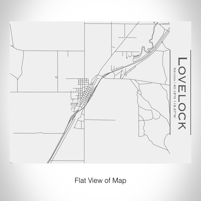 Rendered View of Lovelock Nevada Map on 20oz Stainless Steel Insulated Bottle with Bamboo Top in White
