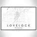 Lovelock Nevada Map Print Landscape Orientation in Classic Style With Shaded Background