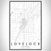Lovelock Nevada Map Print Portrait Orientation in Classic Style With Shaded Background