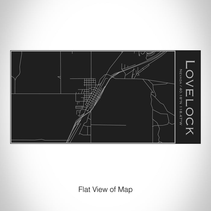 Rendered View of Lovelock Nevada Map on 17oz Stainless Steel Insulated Cola Bottle in Black