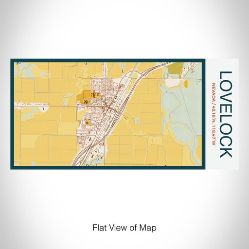 Rendered View of Lovelock Nevada Map on 17oz Stainless Steel Insulated Bottle with printed woodblock style map