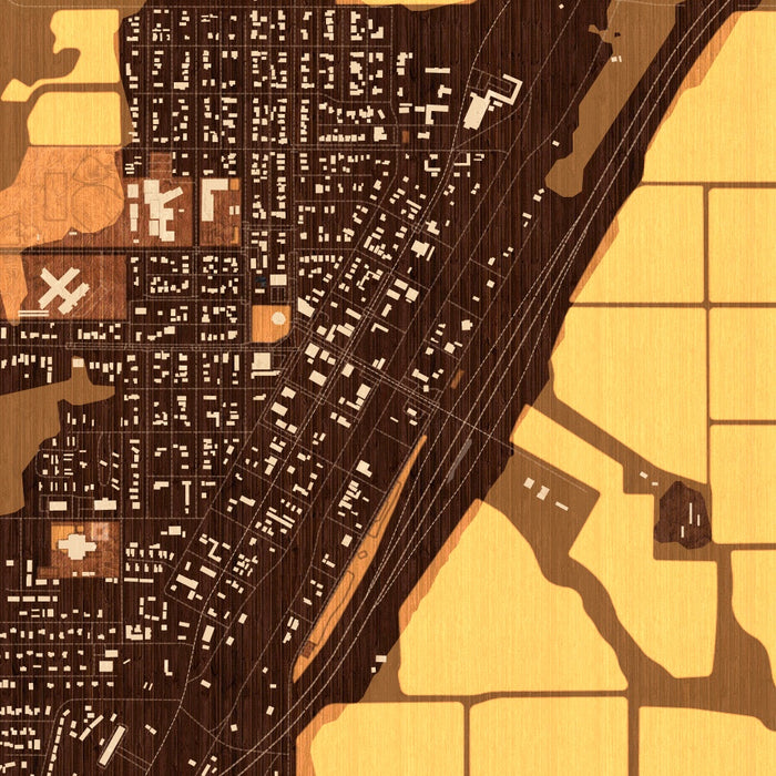 Lovelock Nevada Map Print in Ember Style Zoomed In Close Up Showing Details