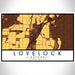Lovelock Nevada Map Print Landscape Orientation in Ember Style With Shaded Background