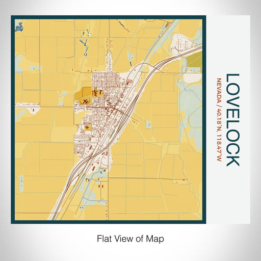 Rendered View of Lovelock Nevada Map on 17oz Stainless Steel Insulated Tumbler in Woodblock Map Style