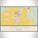 Lovelock Nevada Map Print Landscape Orientation in Woodblock Style With Shaded Background