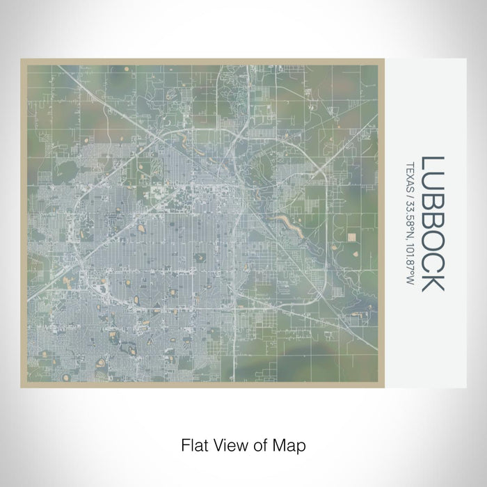 Rendered View of Lubbock Texas Map on 20oz Stainless Steel Insulated Bottle with Bamboo Top with printed afternoon style map
