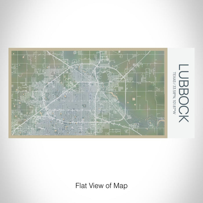 Rendered View of Lubbock Texas Map on 17oz Stainless Steel Insulated Bottle with printed afternoon style map