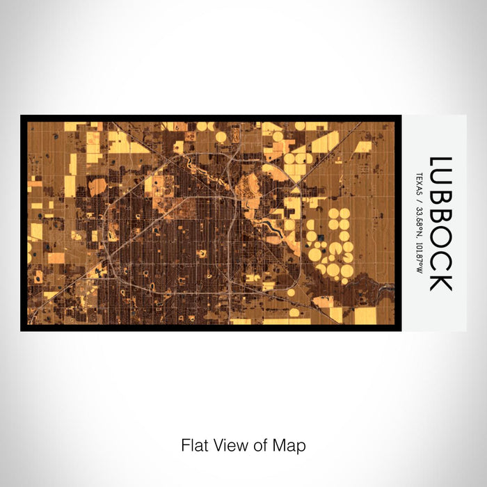 Rendered View of Lubbock Texas Map on 17oz Stainless Steel Insulated Bottle with printed ember style map