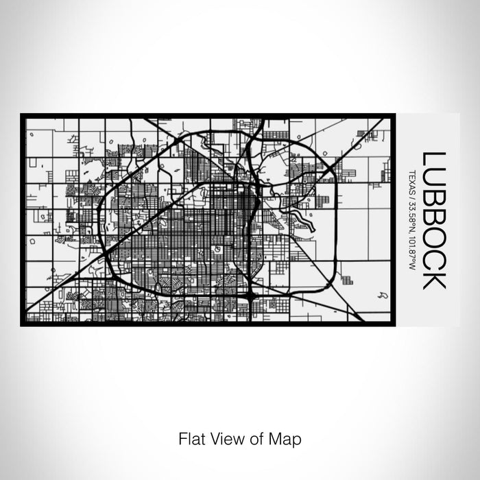 Rendered View of Lubbock Texas Map on 17oz Stainless Steel Insulated Cola Bottle in Stainless in Matte White