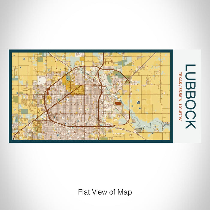Rendered View of Lubbock Texas Map on 17oz Stainless Steel Insulated Bottle with printed woodblock style map