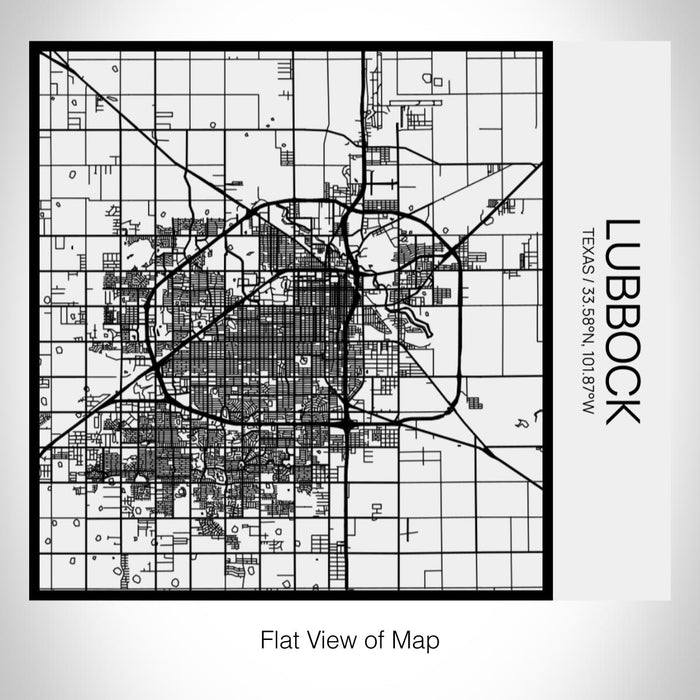Rendered View of Lubbock Texas Map on 17oz Stainless Steel Insulated Tumbler in Matte White with Tactile Lines