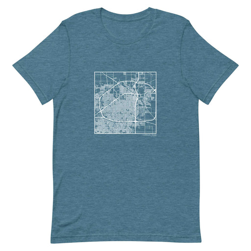 Lubbock Texas  Map Unisex T-Shirt with City inscription in Heather Teal
