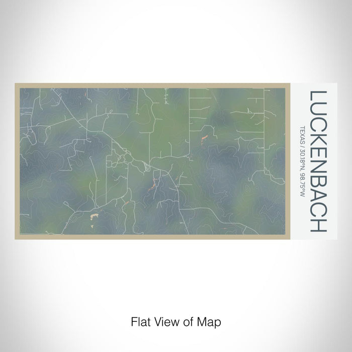 Rendered View of Luckenbach Texas Map on 17oz Stainless Steel Insulated Bottle with printed afternoon style map