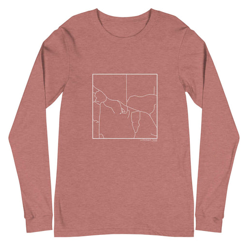 Luckenbach Texas  Map Unisex Long-Sleeve T-shirt with City inscription in Heather Mauve