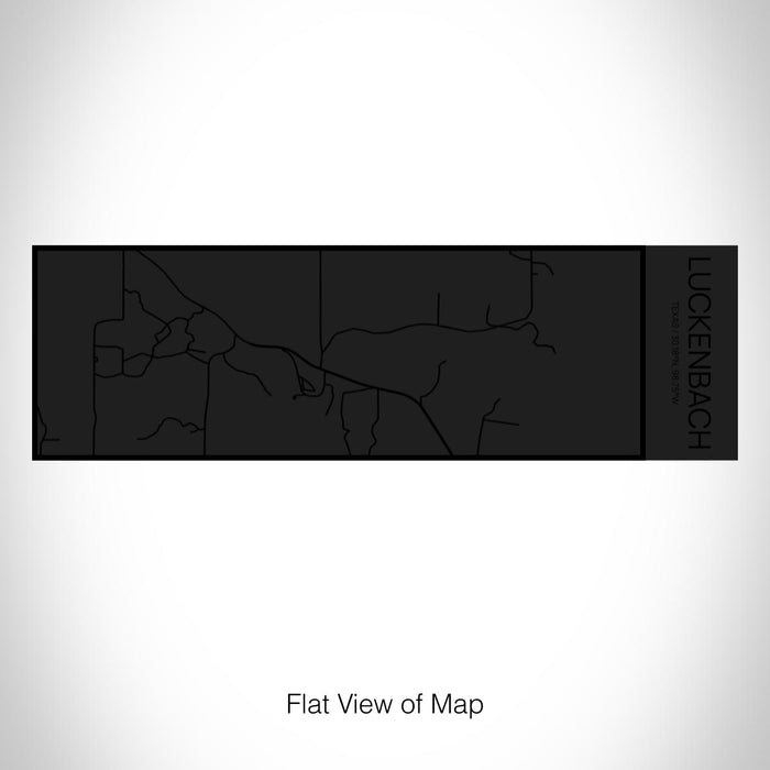 Rendered View of Luckenbach Texas Map on 10oz Stainless Steel Insulated Cup in Matte Black with Sliding Lid