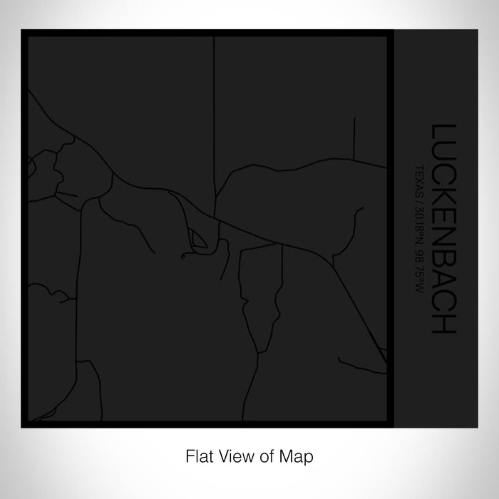 Rendered View of Luckenbach Texas Map on 17oz Stainless Steel Insulated Tumbler in Matte Black with Tactile Lines