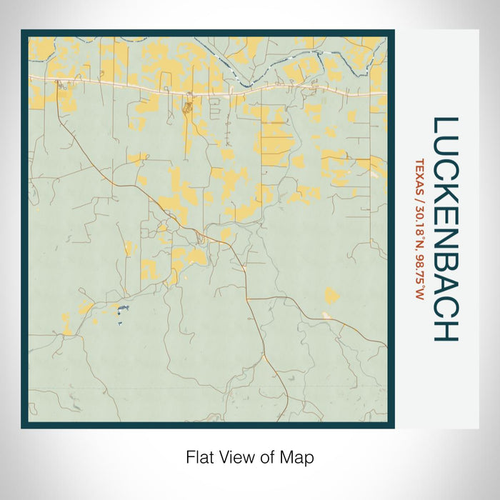 Rendered View of Luckenbach Texas Map on 17oz Stainless Steel Insulated Tumbler in Woodblock Map Style