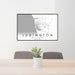 24x36 Ludington Michigan Map Print Lanscape Orientation in Classic Style Behind 2 Chairs Table and Potted Plant