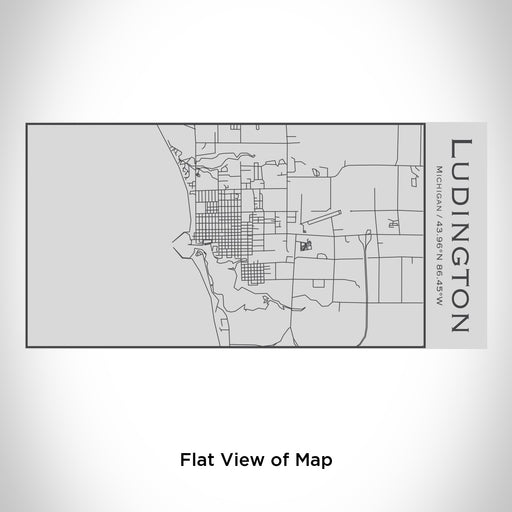 Rendered View of Ludington Michigan Map Engraving on 17oz Stainless Steel Insulated Cola Bottle